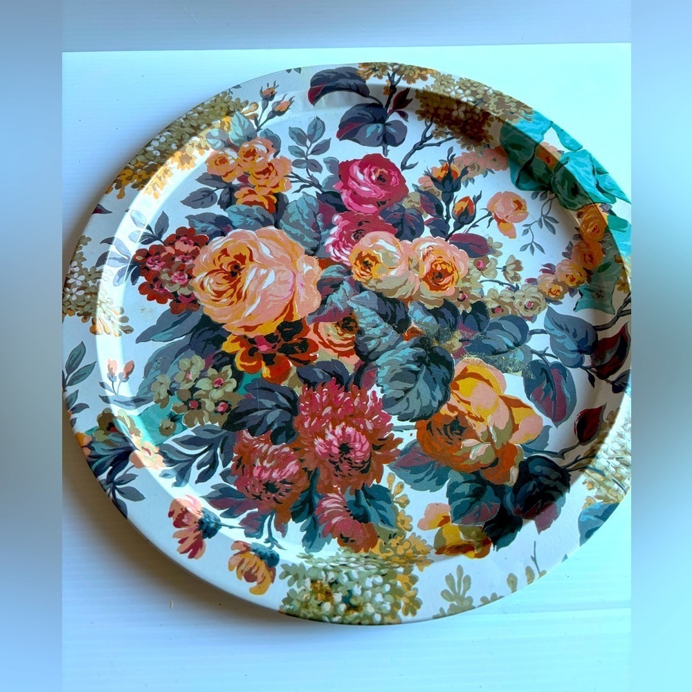 Star Floral Tin Decorative Tray